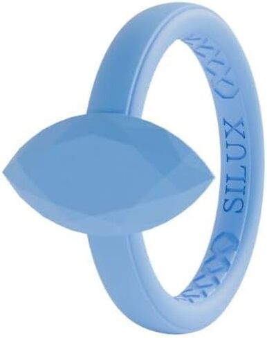 Silux Rings Marquise Silicone Wedding Ring – Hypoallergenic Wedding Band – Comfortable Band for Active Lifestyle - Silicone Band for Pregnancy – Wedding Ring for Nurses in Saudi Arabia