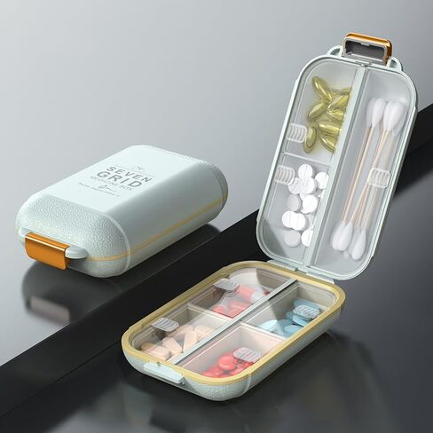7 Compartment Waterproof Weekly Pill Organizer for Travel-Perfect for Travelers and Elderly(Green,Small) in Saudi Arabia