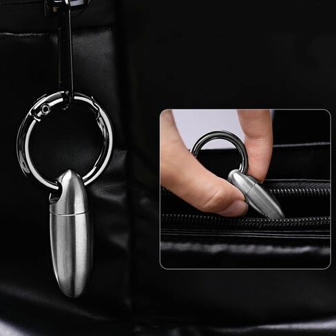 TONYFY Mini Titanium Pill Holder Keychain, Waterproof EDC Pill Container Organizer for Travel, Pocket, Purse - Silver Bullet-Shaped Metal Medicine Case for Medicine & Vitamins - A 1PC in Saudi Arabia