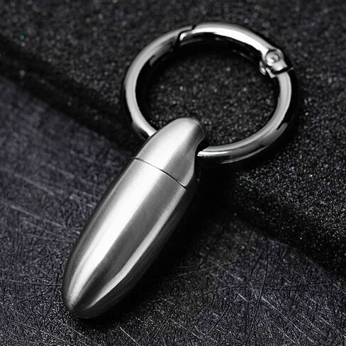 TONYFY Mini Titanium Pill Holder Keychain, Waterproof EDC Pill Container Organizer for Travel, Pocket, Purse - Silver Bullet-Shaped Metal Medicine Case for Medicine & Vitamins - A 1PC in Saudi Arabia