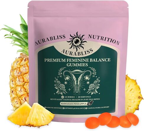 Premium Feminine Balance Gummies for Women - Hawaiian Pineapple Gummies for Women PH Balance Wellness, Immune Support, Vegan Daily Supplement for Odor and Flora Health , 60 Counts - 30 Servings in Saudi Arabia