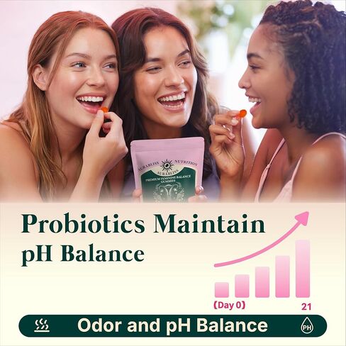 Premium Feminine Balance Gummies for Women - Hawaiian Pineapple Gummies for Women PH Balance Wellness, Immune Support, Vegan Daily Supplement for Odor and Flora Health , 60 Counts - 30 Servings in Saudi Arabia