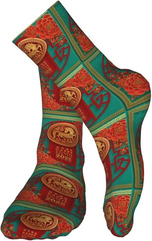 ertquji Year of The Horse Happy Chinese New Year 2026 Sock Womens Short Stockings Casual Sport Crew Socks 16 inch in Saudi Arabia