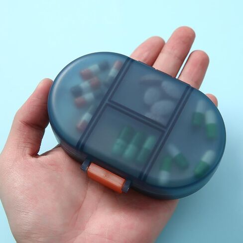 1PC 8-Compartment Weekly Pill Organizer, Portable Travel Pill Box - Leak Proof Mini Medicine Case for Pills/Vitamins/Supplements, Yellow in Saudi Arabia