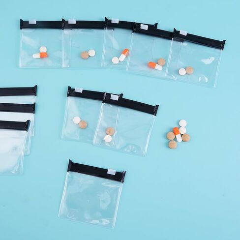 29 Pcs Zippered Pill Pouches Organizer Plastic Bags Self Sealing with Slide Lock Writable Label Translucent Travel Medicine Storage Bag Case in Saudi Arabia