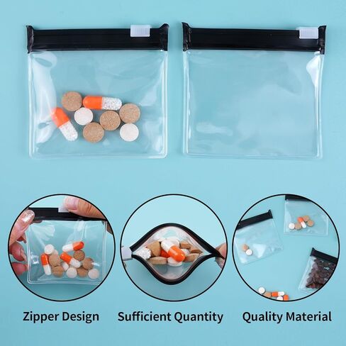 29 Pcs Zippered Pill Pouches Organizer Plastic Bags Self Sealing with Slide Lock Writable Label Translucent Travel Medicine Storage Bag Case in Saudi Arabia