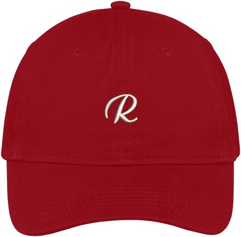 Trendy Apparel Shop Letter R Small Script Font Embroidered Adjustable Cotton Cap in Saudi Arabia