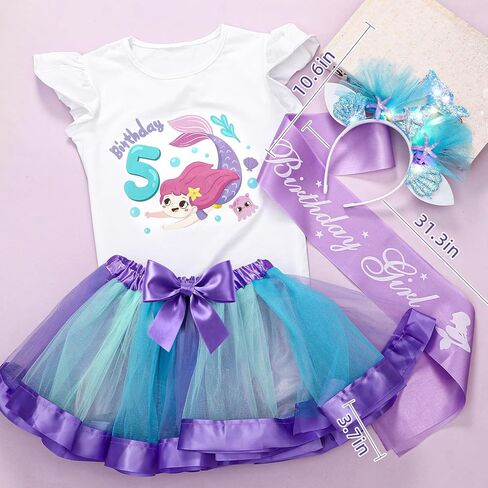 Super Big Sister Girls Mermaid Costume LED Mermaid Birthday Outfit Top skirt Sash Headband Halloween Princess Dress Up Gift in Saudi Arabia