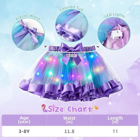 Super Big Sister Girls Mermaid Costume LED Mermaid Birthday Outfit Top skirt Sash Headband Halloween Princess Dress Up Gift in Saudi Arabia