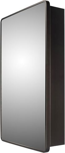 Ketcham 16" W x 22" H Round Corner Midnight Series, Surface Mounted Medicine Cabinet in Saudi Arabia