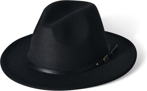 Wide Brim Fedora Hats for Women & Men Two Tone Felt Hat Gradient Dress Hat in Kuwait