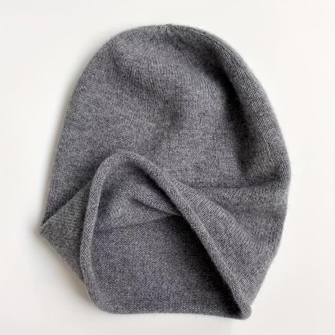 Knit Slouchy Beanie Hats for Women Cashmere Ski Cap Knitted Wool Soft Warm Winter Hat Soft and Breathable Grey in Saudi Arabia