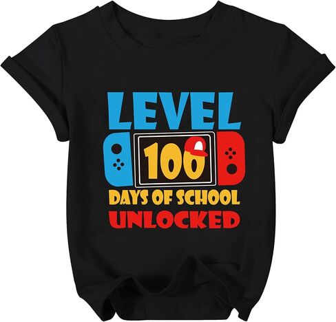 100 Days of School Shirt for Toddler School T Shirt Kids Happy 100th Day Tshirt Boys Girls Gift Tees Tops in Saudi Arabia