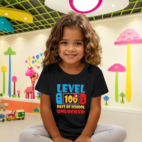 100 Days of School Shirt for Toddler School T Shirt Kids Happy 100th Day Tshirt Boys Girls Gift Tees Tops in Saudi Arabia