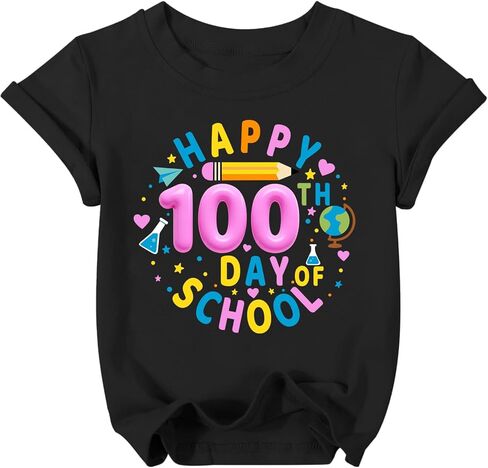 100 Days of School Shirt for Toddler School T Shirt Kids Happy 100th Day Tshirt Boys Girls Gift Tees Tops in Saudi Arabia