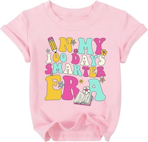 100 Days of School Shirt for Toddler School T Shirt Kids Happy 100th Day Tshirt Boys Girls Gift Tees Tops in Saudi Arabia