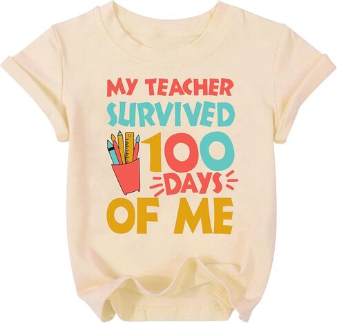 100 Days of School Shirt for Toddler School T Shirt Kids Happy 100th Day Tshirt Boys Girls Gift Tees Tops in Saudi Arabia