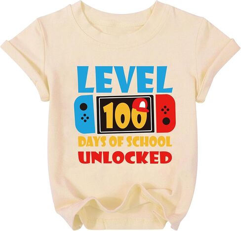 100 Days of School Shirt for Toddler School T Shirt Kids Happy 100th Day Tshirt Boys Girls Gift Tees Tops in Saudi Arabia