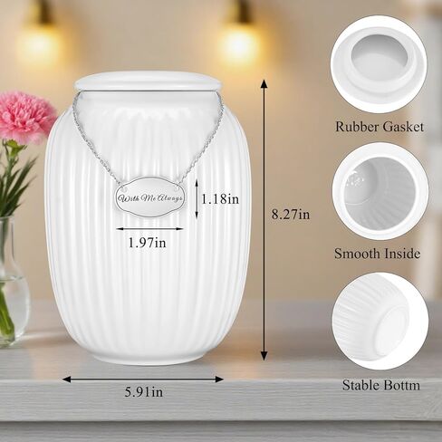 SOITIS Ceramic Cremation Urn for Adult Female Male, 8.27 inch Memorial Urns for Human Ashes, Keepsake for Funeral for Women Men, Decorative Urns for Human Ashes in Saudi Arabia