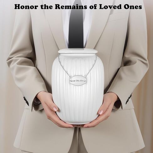 SOITIS Ceramic Cremation Urn for Adult Female Male, 8.27 inch Memorial Urns for Human Ashes, Keepsake for Funeral for Women Men, Decorative Urns for Human Ashes in Saudi Arabia