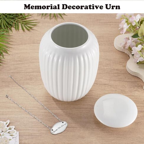 SOITIS Ceramic Cremation Urn for Adult Female Male, 8.27 inch Memorial Urns for Human Ashes, Keepsake for Funeral for Women Men, Decorative Urns for Human Ashes in Saudi Arabia