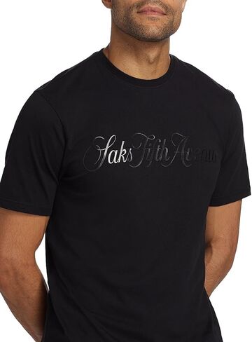 تي شيرت SAKS FIFTH AVENUE COLLECTION بشعار Crewneck in Saudi Arabia