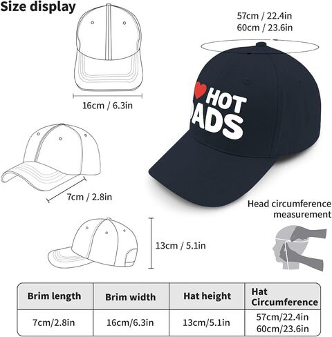 I Love Hot Dads Baseball Hats Garde Cap for Grandpa in Saudi Arabia