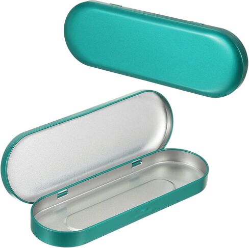 uxcell 2pcs Metal Hinged Tins Box, 6.9x2.4x0.7 Inch Rectangular Empty Tin Box Portable Pencil Containers for Pen Makeup Brushes Home Organizers, Black in Saudi Arabia