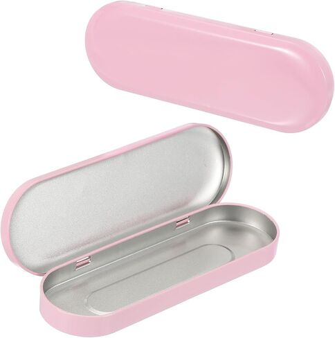 uxcell 2pcs Metal Hinged Tins Box, 6.9x2.4x0.7 Inch Rectangular Empty Tin Box Portable Pencil Containers for Pen Makeup Brushes Home Organizers, Black in Saudi Arabia