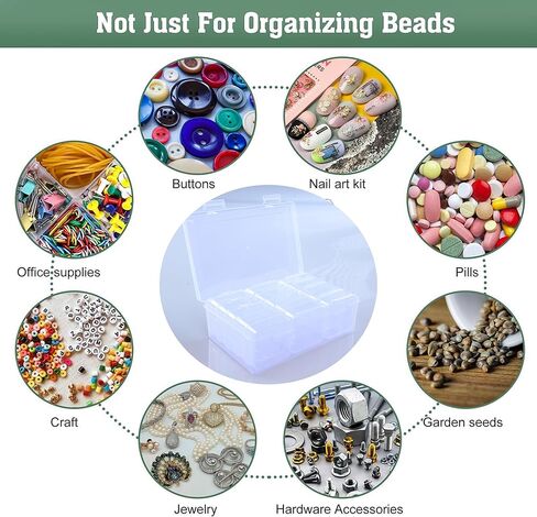 15-Grid Clear Plastic Storage Box with Hinged Lid - Mini Craft Organizer for Beads, Jewelry Making Supplies, Small DIY Crafts & Tiny Accessories in Saudi Arabia