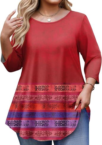 ovticza Tunic Tops for Women Oversize 3/4 Length Sleeve Crewneck Business Casual Womens Blouses 2026 Spring Summer Work Shirt in Saudi Arabia