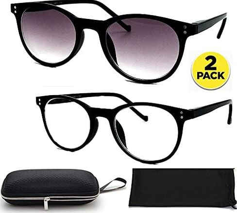 BillyJoe Nearsighted Distance Driving Myopia Glasses Men Women (2 Pair) Shortsighted UV Blue Light Blocking Glasses in Saudi Arabia
