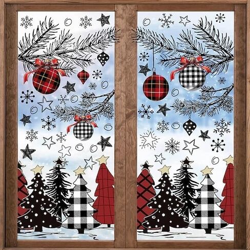 78PCSChristmas نافذة يتمسك عيد الميلاد الجدار ملصق عطلة زينة متعددة العناصر أجراس شجرة عيد الميلاد قابلة لإعادة الاستخدام ثابت يتمسك غير لاصقة المنزل شرفة غرفة نوم احتفالية مجموعة ديكور موسمية in Saudi Arabia