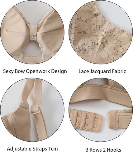 Women Floral Lace Bralette Push Up Bra No Underwire Bow Openwork Sexy Lace Bra Comfortable Everyday Bra A-C Cup in Saudi Arabia