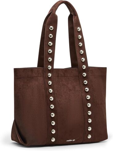 Madden Girl Women's ASLOANE Tote, Shoulder Bag, Brown Suede, Medium in Saudi Arabia