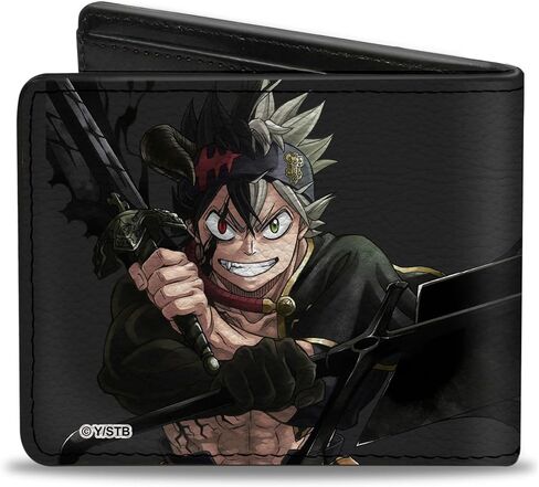 Crunchyroll Wallet, Bifold, Black Clover Asta Anti Magic Pose and Logo, Vegan Leather in Saudi Arabia