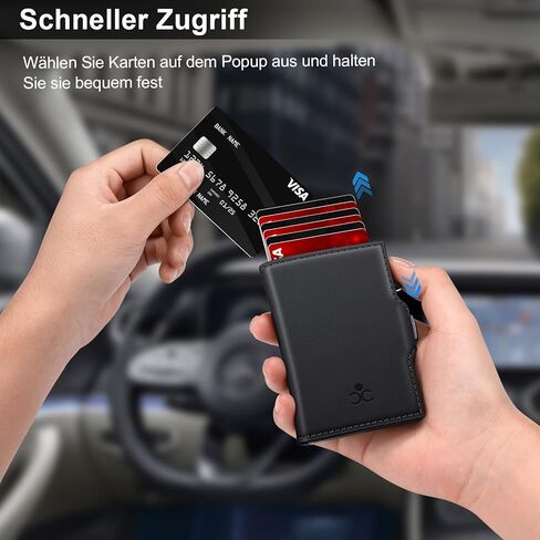 SEMORID Men's Wallet with Coin Compartment & RFID Protection, Slim Wallet Pop-up Card Case for Men for 8-10 Cards ID Window Note Compartment Smart Wallet for Men, black, Wallet 4 Zoll, Modern in Saudi Arabia