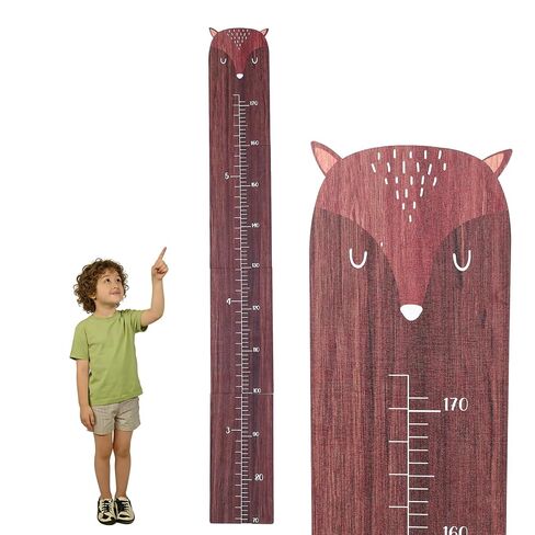Height Chart for Kids, Wooden Wall Height Chart for Children, Height Measurement for Wall, Height Ruler Measurement Growth Chart with Foam Tape for Kids Room Nursery Wall Decor (Fox) in Kuwait