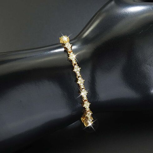 Tennis Bracelets for Women Trendy Blue Sapphire Gemstone Rhinestone Dainty Silver Bangle Prom Wedding Jeweley Gifts for Birthday Christmas Stocking Stuffers in Saudi Arabia