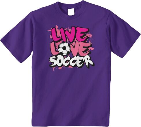تي شيرت Threadrock Big Girls Live Love Soccer للشباب in Saudi Arabia