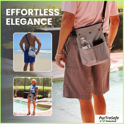 Prokevlock PurTraSafe Anti-Theft Crossbody Purse, UHMWPE & HPPE level V Material, Gray, Portable Key Lock Storage Purse for Travel, Camping, Pool, Beach, and More in Saudi Arabia