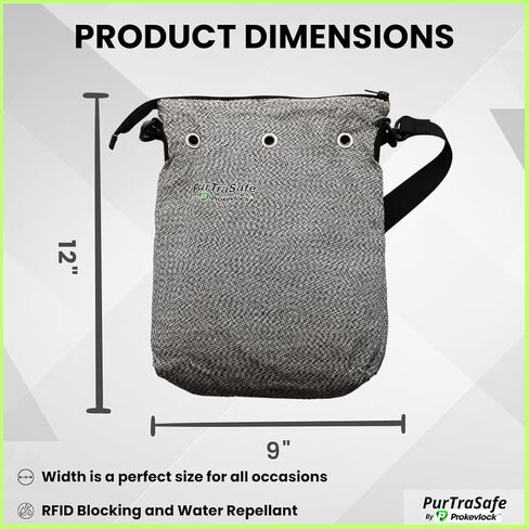 Prokevlock PurTraSafe Anti-Theft Crossbody Purse, UHMWPE & HPPE level V Material, Gray, Portable Key Lock Storage Purse for Travel, Camping, Pool, Beach, and More in Saudi Arabia