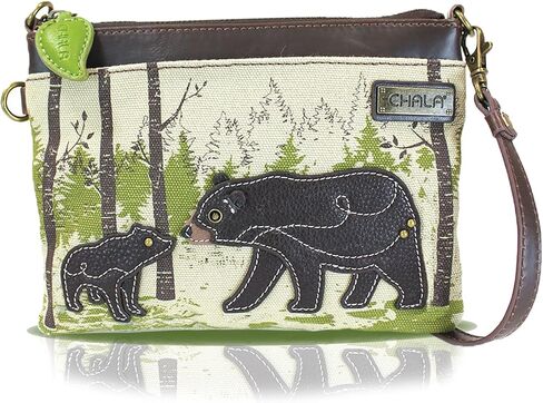 CHALA Canvas Mini Crossbody Handbag, Multi Zipper, Small Shoulder Purse Adjustable Strap in Saudi Arabia