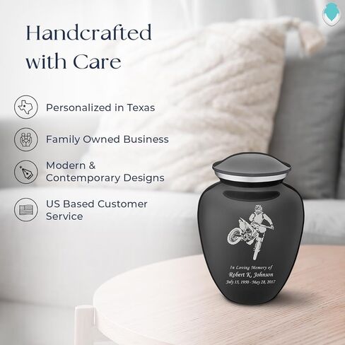 getturns - جرار حرق جثث ديرتبايك صغيرة مخصصة للرماد البشري، جرة جنازة الفحم للرجال والنساء، 44 رطلاً in Saudi Arabia