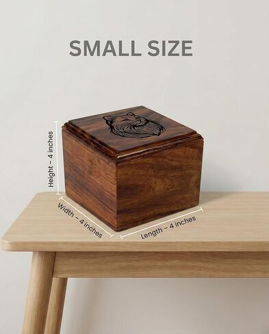 Wooden Urn Beautiful Cat Face Design-Pet Urns for Cat Ashes-Decorative Wooden Pet Urns for Ashes - Rosewood Cremation Urns for All Pets-Urns for Cats-Wooden Box in Saudi Arabia