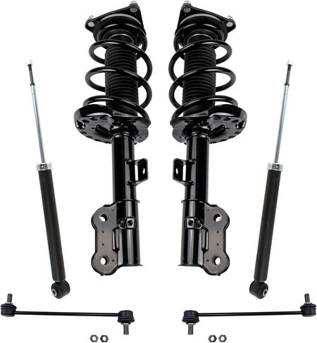 TRQ Front and Rear Suspension Kit Complete Strut & Coil Spring Assembly Shock Absorber Sway Bar Stabilizer Link Compatible with 2010-2013 Ford Transit Connect in Saudi Arabia