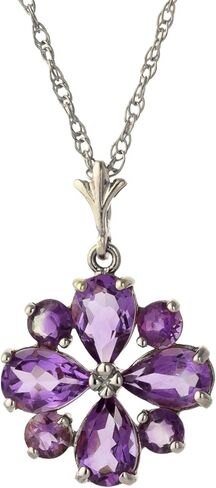 Galaxy Gold GG 14k Yellow, White, Rose Gold Necklace with Natural Amethysts in Saudi Arabia