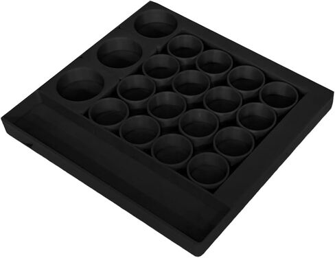 منظم قارورة لاستخدام الثلاجة | صينية تنظيم قارورة المنزل للببتيد - 5 بوصة × 5 بوصة × 0.75 بوصة، خفيفة الوزن (8 جرام) (أسود) in Kuwait