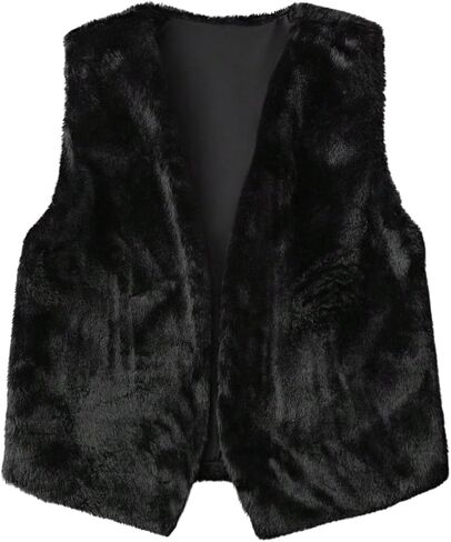 Verdusa Women's Faux Fur Vest Sleeveless Teddy Jacket Furry Fuzzy Fall Winter Coats in Saudi Arabia