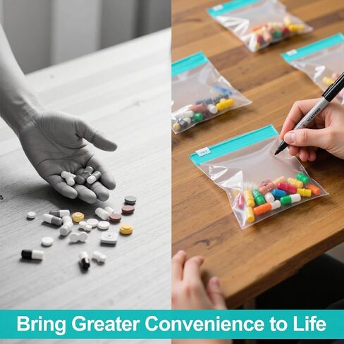 25pcs Blue Pill Bags for Travel, Small resealable Medicine Organizer with writable Labels in Saudi Arabia